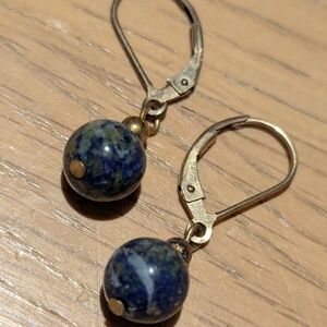 Elegant Blue and Gold Earrings